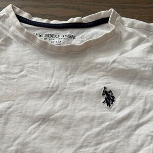 Boys white shirt sleeve polo tee